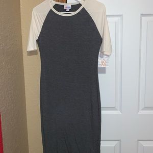 Gray and cream lularoe Julia dress
